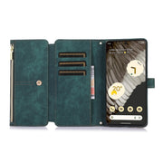 For Google Pixel 7 Pro Dream 9-Card Wallet Zipper Bag Leather Phone Case(Green)