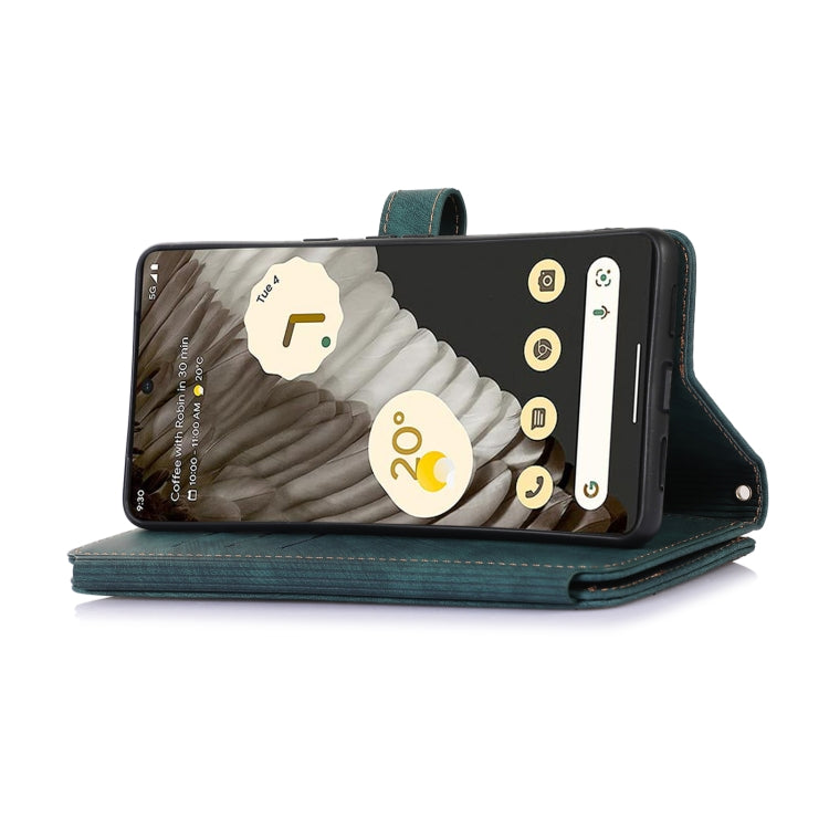 For Google Pixel 7 Pro Dream 9-Card Wallet Zipper Bag Leather Phone Case(Green)