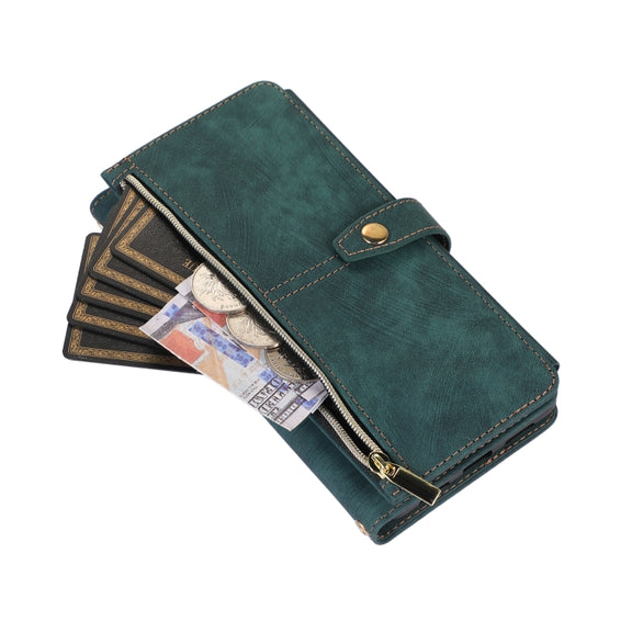 For Google Pixel 7 Pro Dream 9-Card Wallet Zipper Bag Leather Phone Case(Green)