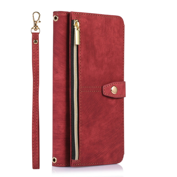 For Google Pixel 7 Pro Dream 9-Card Wallet Zipper Bag Leather Phone Case(Red)