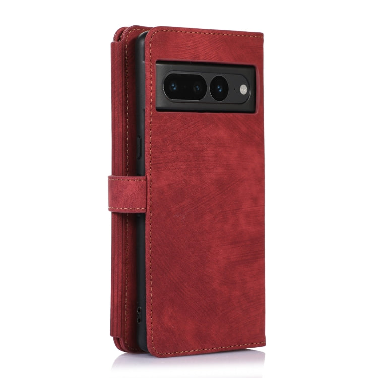 For Google Pixel 7 Pro Dream 9-Card Wallet Zipper Bag Leather Phone Case(Red)