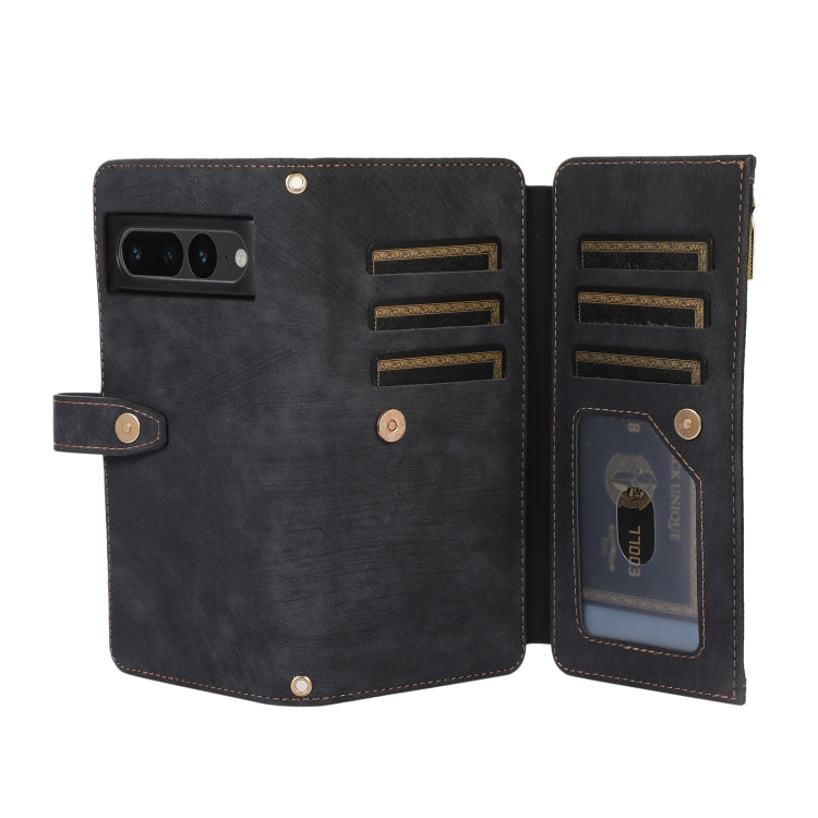 For Google Pixel 7 Pro Dream 9-Card Wallet Zipper Bag Leather Phone Case(Black)