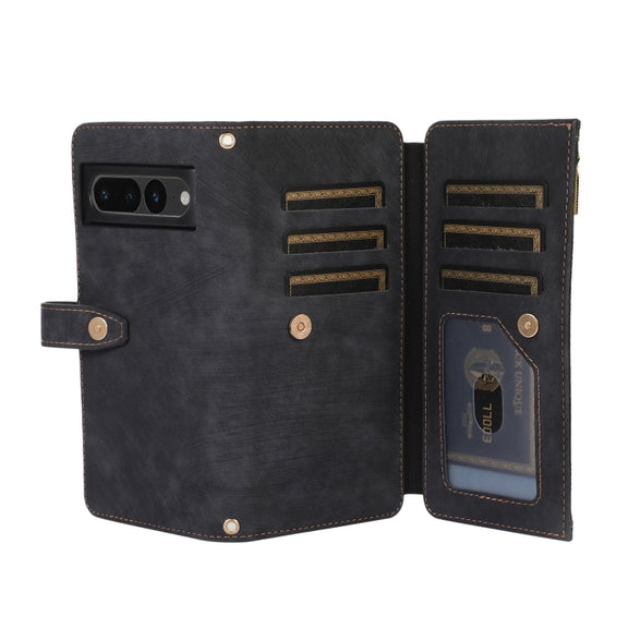 For Google Pixel 7 Pro Dream 9-Card Wallet Zipper Bag Leather Phone Case(Black)