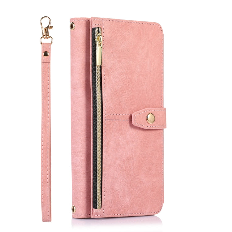 For Google Pixel 7 Pro Dream 9-Card Wallet Zipper Bag Leather Phone Case(Pink)
