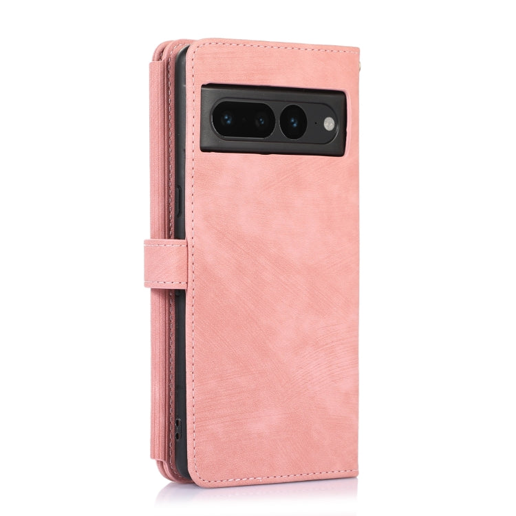 For Google Pixel 7 Pro Dream 9-Card Wallet Zipper Bag Leather Phone Case(Pink)