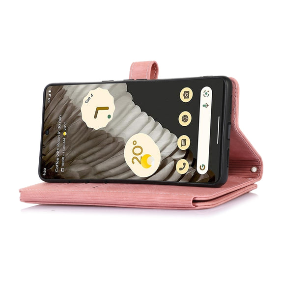 For Google Pixel 7 Pro Dream 9-Card Wallet Zipper Bag Leather Phone Case(Pink)
