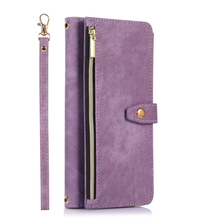 For Google Pixel 7 Pro Dream 9-Card Wallet Zipper Bag Leather Phone Case(Purple)