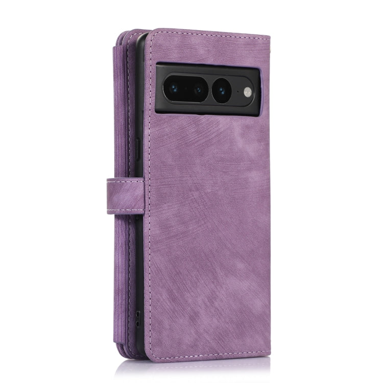 For Google Pixel 7 Pro Dream 9-Card Wallet Zipper Bag Leather Phone Case(Purple)