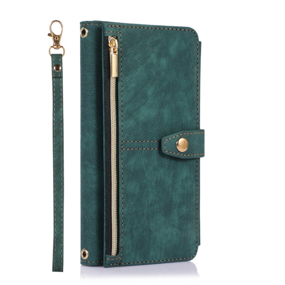 For Google Pixel 7 Dream 9-Card Wallet Zipper Bag Leather Phone Case(Green)