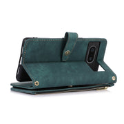 For Google Pixel 7 Dream 9-Card Wallet Zipper Bag Leather Phone Case(Green)