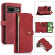 For Google Pixel 7 Dream 9-Card Wallet Zipper Bag Leather Phone Case(Red) - Google Cases by PMC TechLife | Online Shopping South Africa | PMC TechLife | Buy Now Pay Later Mobicred