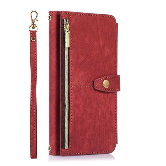 For Google Pixel 7 Dream 9-Card Wallet Zipper Bag Leather Phone Case(Red)