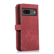 For Google Pixel 7 Dream 9-Card Wallet Zipper Bag Leather Phone Case(Red)