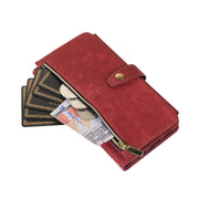 For Google Pixel 7 Dream 9-Card Wallet Zipper Bag Leather Phone Case(Red)