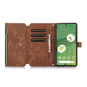 For Google Pixel 7 Dream 9-Card Wallet Zipper Bag Leather Phone Case(Brown)