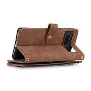 For Google Pixel 7 Dream 9-Card Wallet Zipper Bag Leather Phone Case(Brown)