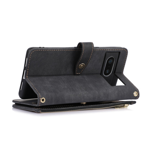 For Google Pixel 7 Dream 9-Card Wallet Zipper Bag Leather Phone Case(Black)