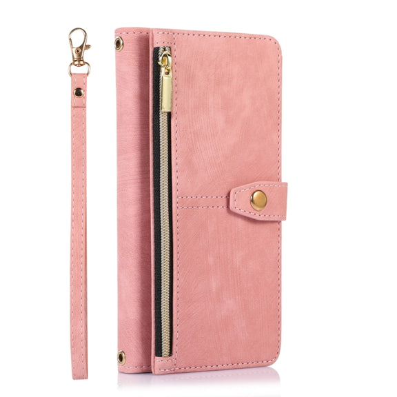 For Google Pixel 7 Dream 9-Card Wallet Zipper Bag Leather Phone Case(Pink)