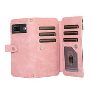 For Google Pixel 7 Dream 9-Card Wallet Zipper Bag Leather Phone Case(Pink)