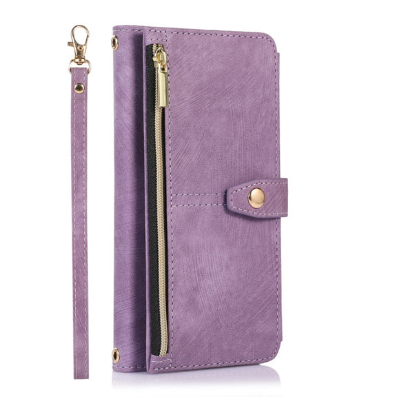 For Google Pixel 7 Dream 9-Card Wallet Zipper Bag Leather Phone Case(Purple)