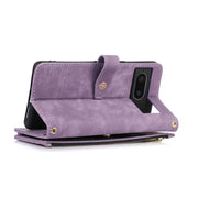 For Google Pixel 7 Dream 9-Card Wallet Zipper Bag Leather Phone Case(Purple)