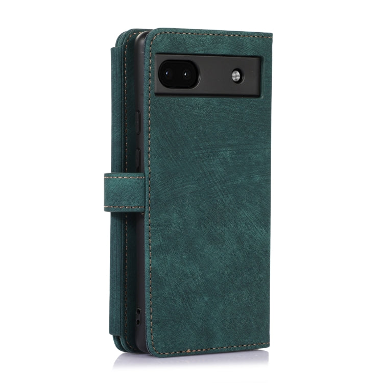 For Google Pixel 6a Dream 9-Card Wallet Zipper Bag Leather Phone Case(Green)
