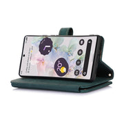 For Google Pixel 6a Dream 9-Card Wallet Zipper Bag Leather Phone Case(Green)