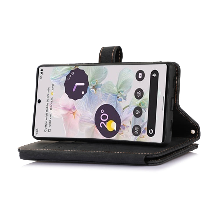 For Google Pixel 6a Dream 9-Card Wallet Zipper Bag Leather Phone Case(Black)