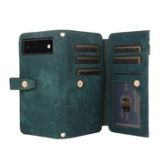 For Google Pixel 6 Dream 9-Card Wallet Zipper Bag Leather Phone Case(Green)
