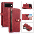 For Google Pixel 6 Dream 9-Card Wallet Zipper Bag Leather Phone Case(Red) - Google Cases by PMC TechLife | Online Shopping South Africa | PMC TechLife | Buy Now Pay Later Mobicred