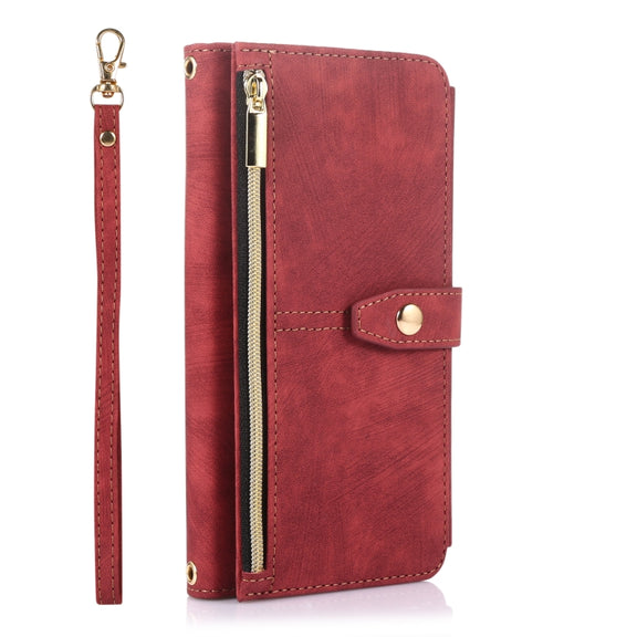 For Google Pixel 6 Dream 9-Card Wallet Zipper Bag Leather Phone Case(Red)