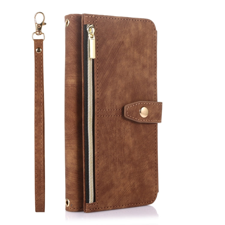 For Google Pixel 6 Dream 9-Card Wallet Zipper Bag Leather Phone Case(Brown)