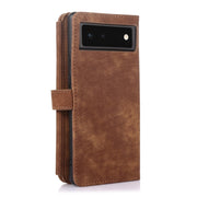 For Google Pixel 6 Dream 9-Card Wallet Zipper Bag Leather Phone Case(Brown)