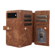 For Google Pixel 6 Dream 9-Card Wallet Zipper Bag Leather Phone Case(Brown)