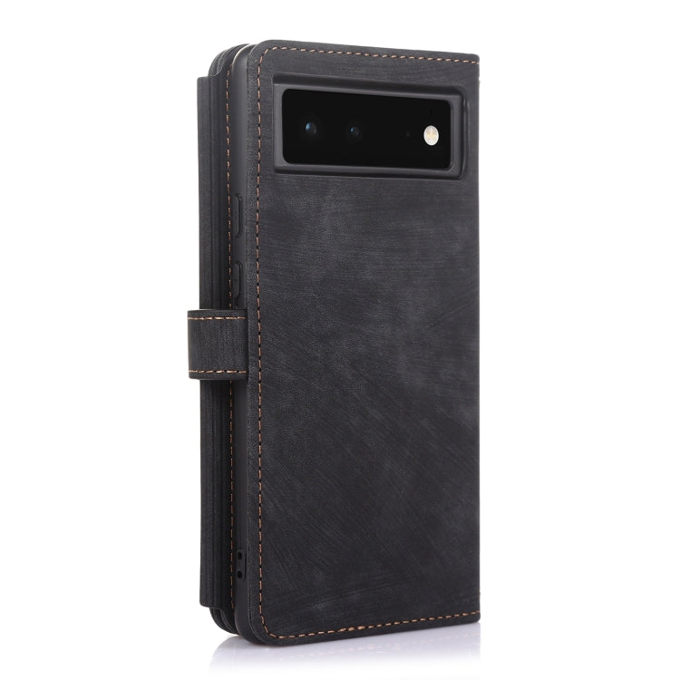 For Google Pixel 6 Dream 9-Card Wallet Zipper Bag Leather Phone Case(Black)