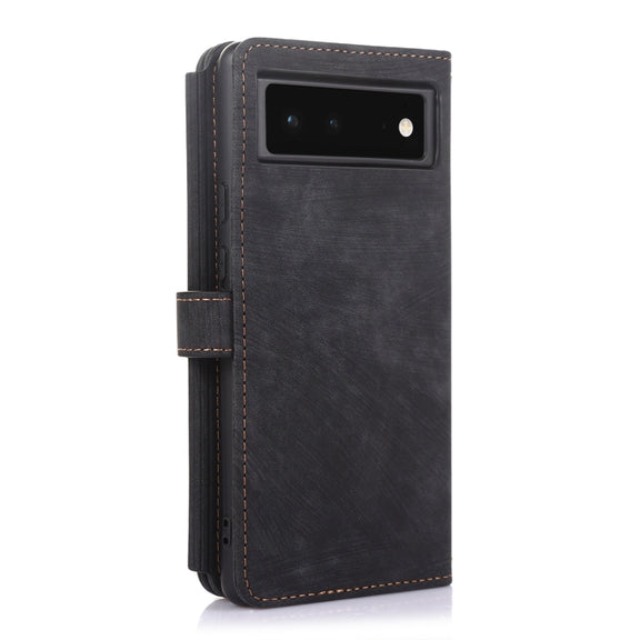 For Google Pixel 6 Dream 9-Card Wallet Zipper Bag Leather Phone Case(Black)