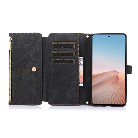 For Google Pixel 6 Dream 9-Card Wallet Zipper Bag Leather Phone Case(Black)