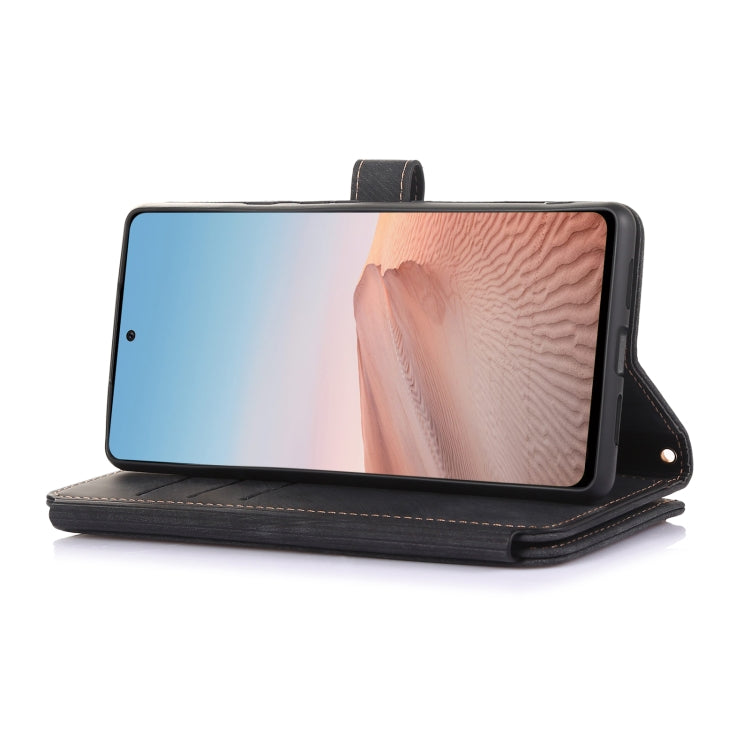 For Google Pixel 6 Dream 9-Card Wallet Zipper Bag Leather Phone Case(Black)