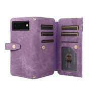 For Google Pixel 6 Dream 9-Card Wallet Zipper Bag Leather Phone Case(Purple)