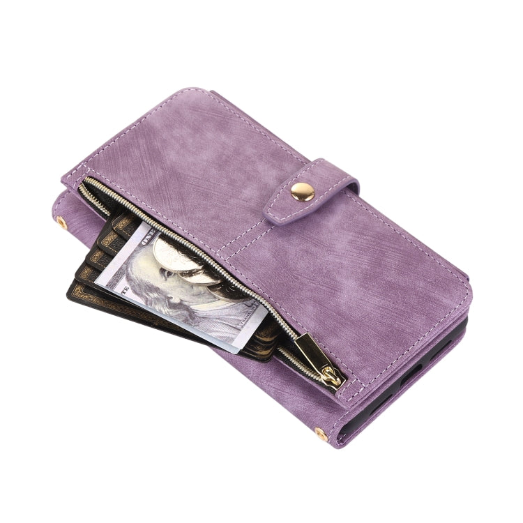 For Google Pixel 6 Dream 9-Card Wallet Zipper Bag Leather Phone Case(Purple)