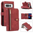 For Google Pixel Fold Dream 9-Card Wallet Zipper Bag Leather Phone Case(Red) - Google Cases by PMC TechLife | Online Shopping South Africa | PMC TechLife | Buy Now Pay Later Mobicred