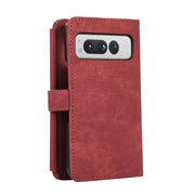 For Google Pixel Fold Dream 9-Card Wallet Zipper Bag Leather Phone Case(Red)