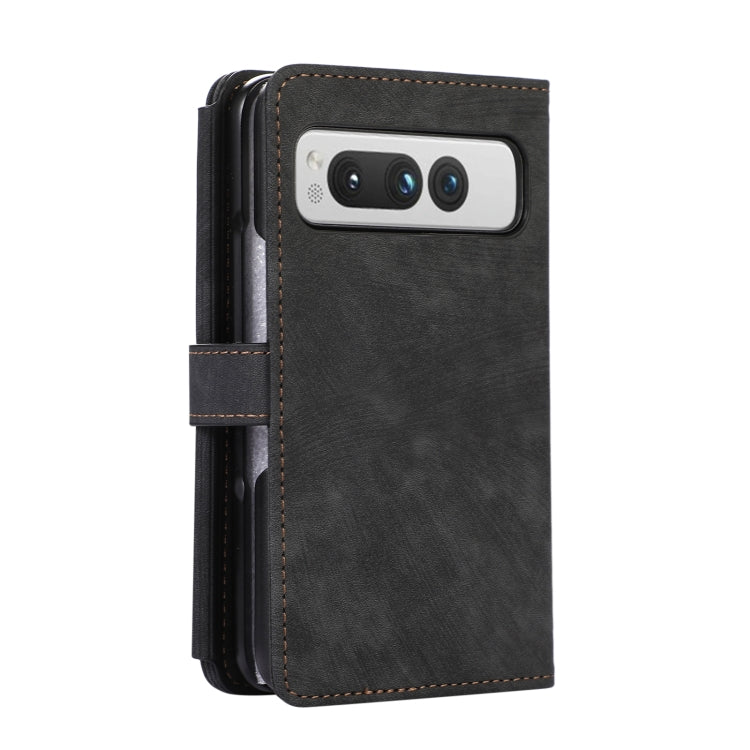 For Google Pixel Fold Dream 9-Card Wallet Zipper Bag Leather Phone Case(Black)