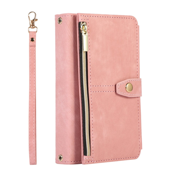 For Google Pixel Fold Dream 9-Card Wallet Zipper Bag Leather Phone Case(Pink)
