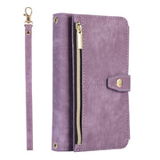 For Google Pixel Fold Dream 9-Card Wallet Zipper Bag Leather Phone Case(Purple)