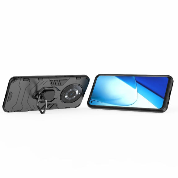 For Realme 11 Magnetic Ring Holder PC + TPU Phone Case(Black)
