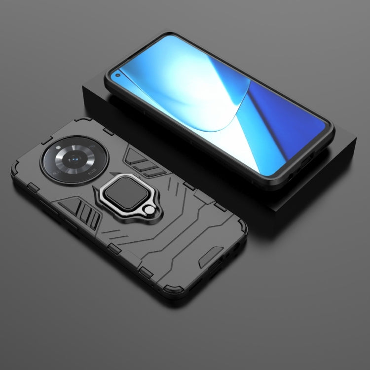For Realme 11 Magnetic Ring Holder PC + TPU Phone Case(Black)