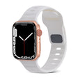 For Apple Watch Ultra 49mm Square Buckle Stripes Silicone Watch Band(White) - Watch Bands by PMC TechLife | Online Shopping South Africa | PMC TechLife
