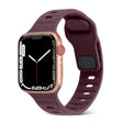 For Apple Watch Ultra 49mm Square Buckle Stripes Silicone Watch Band(Wine Red) - Watch Bands by PMC TechLife | Online Shopping South Africa | PMC TechLife