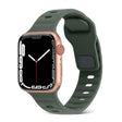 For Apple Watch Ultra 49mm Square Buckle Stripes Silicone Watch Band(Army Green) - free shipping - PMC TechLife - Order now!